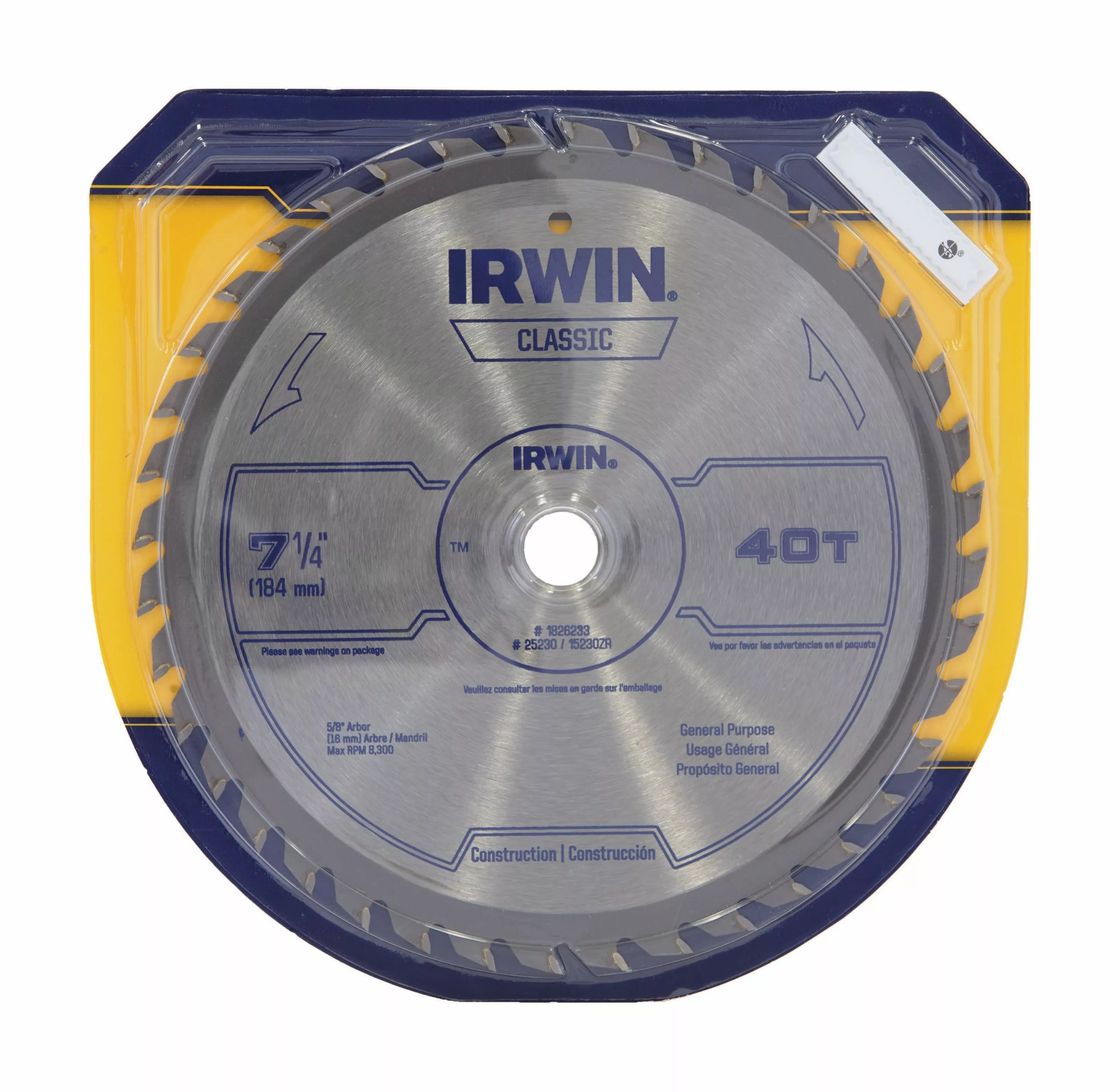 IRWIN Circular Saw Blades Classic 7-1/4-in 40-Tooth Carbide Circular Saw Blade 4 IRWIN Circular Saw Blades Classic 7-1/4-in 40-Tooth Carbide Circular Saw Blade - Image 2