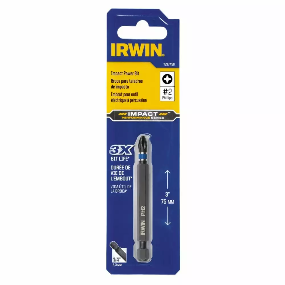 IRWIN Impact Driver Bits 1/4-in x 3-in Phillips Impact Driver Bit 3 IRWIN Impact Driver Bits 1/4-in x 3-in Phillips Impact Driver Bit