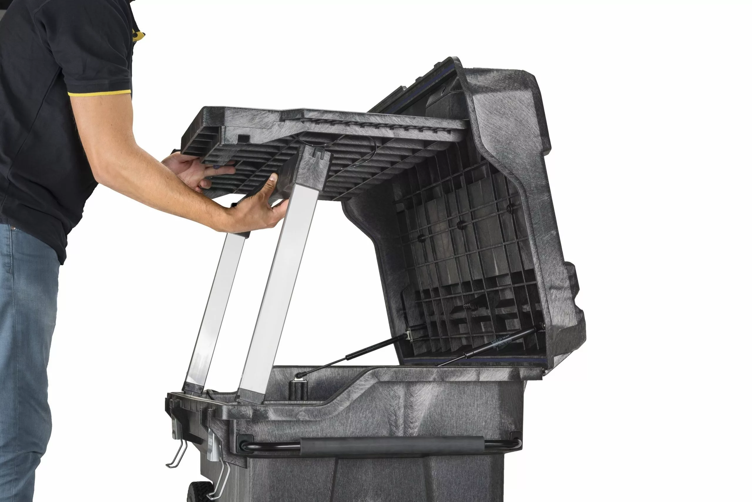 IRWIN Portable Tool Boxes Mobile Command Center 40.5-in Gray Structural Foam Wheels Lockable Tool Box 7 IRWIN Portable Tool Boxes Mobile Command Center 40.5-in Gray Structural Foam Wheels Lockable Tool Box - Image 5