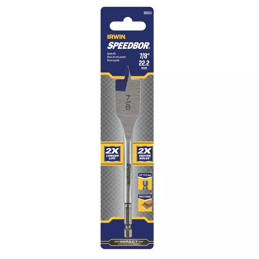 IRWIN Woodboring Drill Bits Standard length 7/8-in Woodboring Spade Drill Bit 3 IRWIN Woodboring Drill Bits Standard length 7/8-in Woodboring Spade Drill Bit