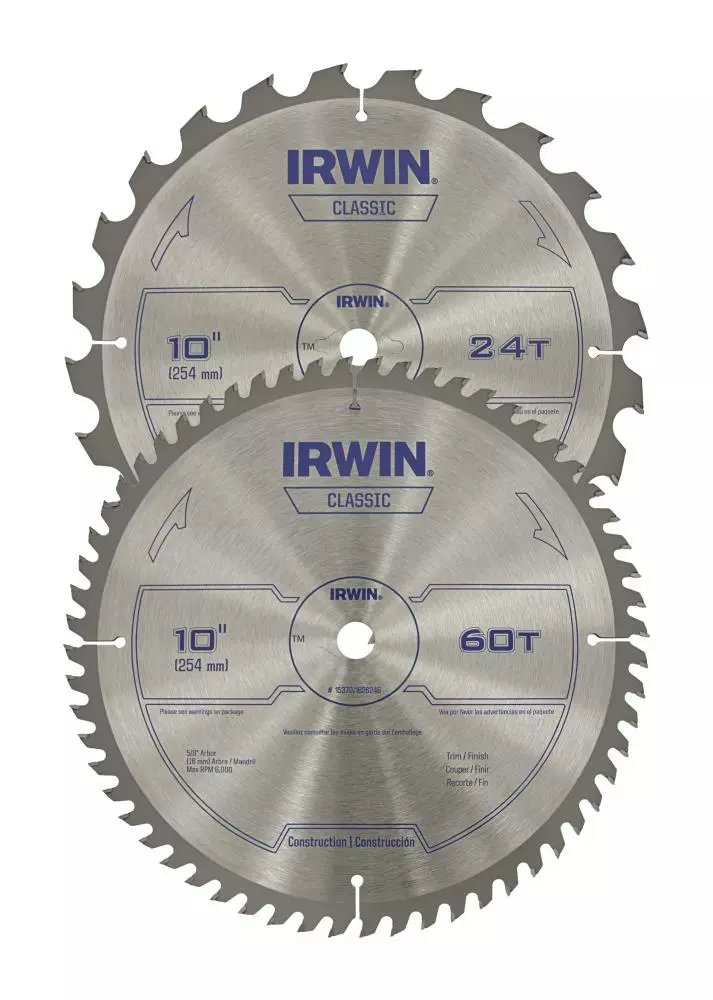 IRWIN Circular Saw Blades Classic 2-Pack 10-in Set Carbide Circular Saw Blade Set 3 IRWIN Circular Saw Blades Classic 2-Pack 10-in Set Carbide Circular Saw Blade Set