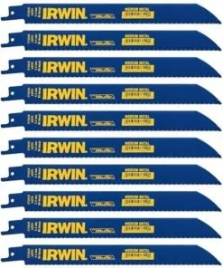 IRWIN Reciprocating Saw Blades 10-Pack Bi-Metal 8-in 18-TPI Metal Cutting Reciprocating Saw Blade
