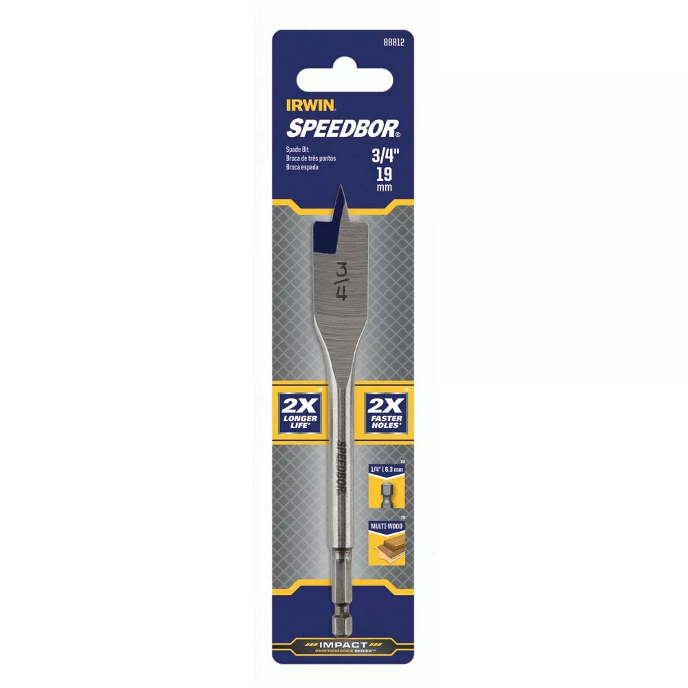 IRWIN Woodboring Drill Bits Standard length 3/4-in Woodboring Spade Drill Bit 3 IRWIN Woodboring Drill Bits Standard length 3/4-in Woodboring Spade Drill Bit