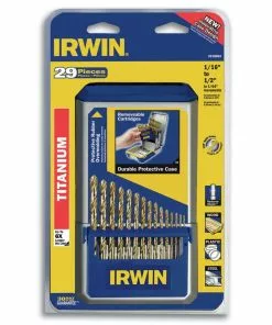 IRWIN Twist Drill Bits 29-Piece Assorted x Set Titanium Twist Drill Bit Set 9 IRWIN Twist Drill Bits 29-Piece Assorted x Set Titanium Twist Drill Bit Set -IRWIN Sales Store 18258747
