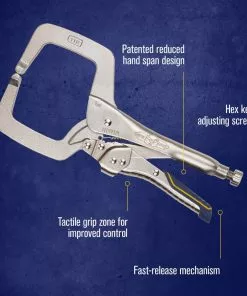IRWIN VISE-GRIP Reduced Hand Span Fast Release 11-in Welding C-clamp Locking Pliers -IRWIN Sales Store 18313681