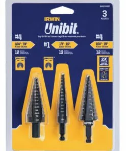 IRWIN Step Drill Bits Unibit 3PC STP BT Set #1 #4 #4