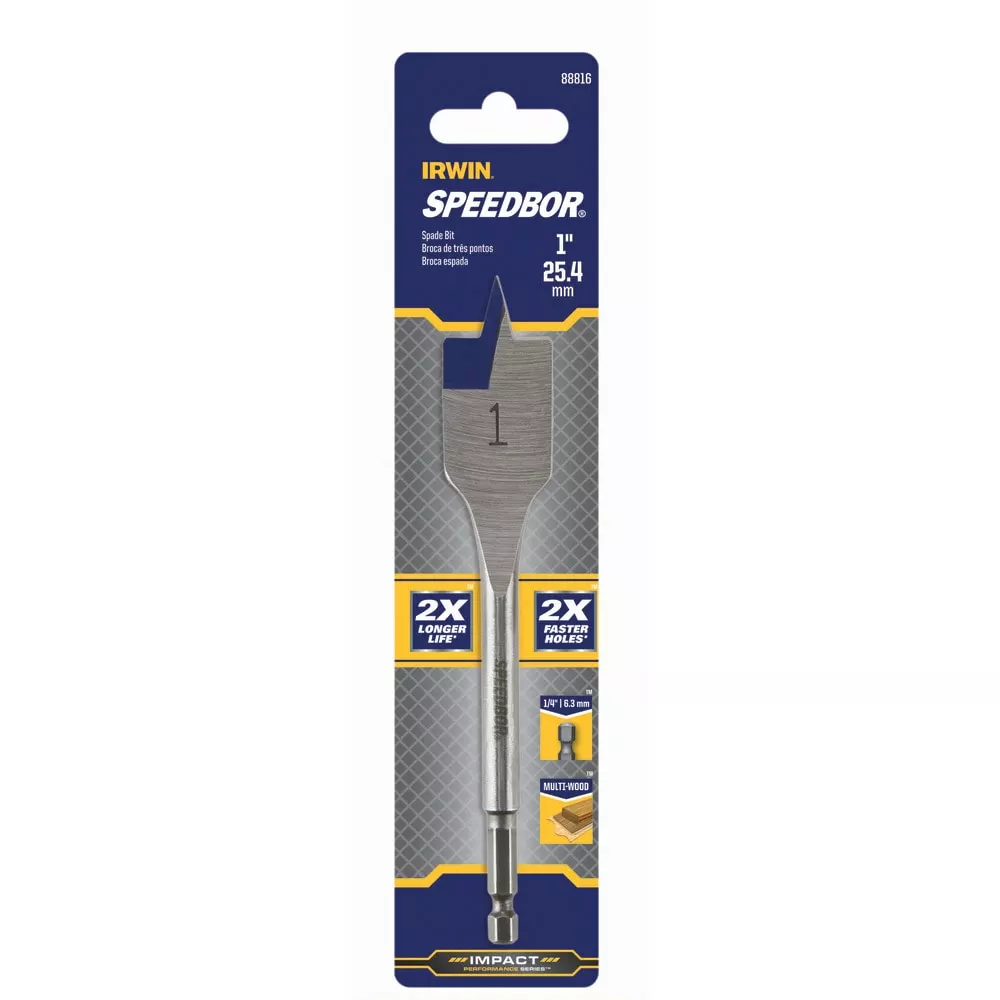 IRWIN Woodboring Drill Bits Standard length 1-in Woodboring Spade Drill Bit 3 IRWIN Woodboring Drill Bits Standard length 1-in Woodboring Spade Drill Bit