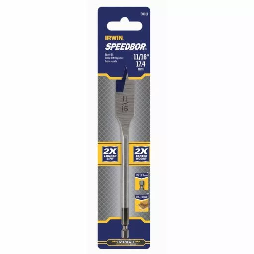IRWIN Woodboring Drill Bits SPEEDBOR 11/16-in Woodboring Spade Drill Bit 6 IRWIN Woodboring Drill Bits SPEEDBOR 11/16-in Woodboring Spade Drill Bit -IRWIN Sales Store 42310573