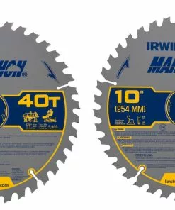 IRWIN Circular Saw Blades Irwin Marathon Large Diameter Saw Blades Marathon 2-Pack 10-in 40-Tooth Tungsten Carbide-tipped Steel Miter/Table Saw Blade Set