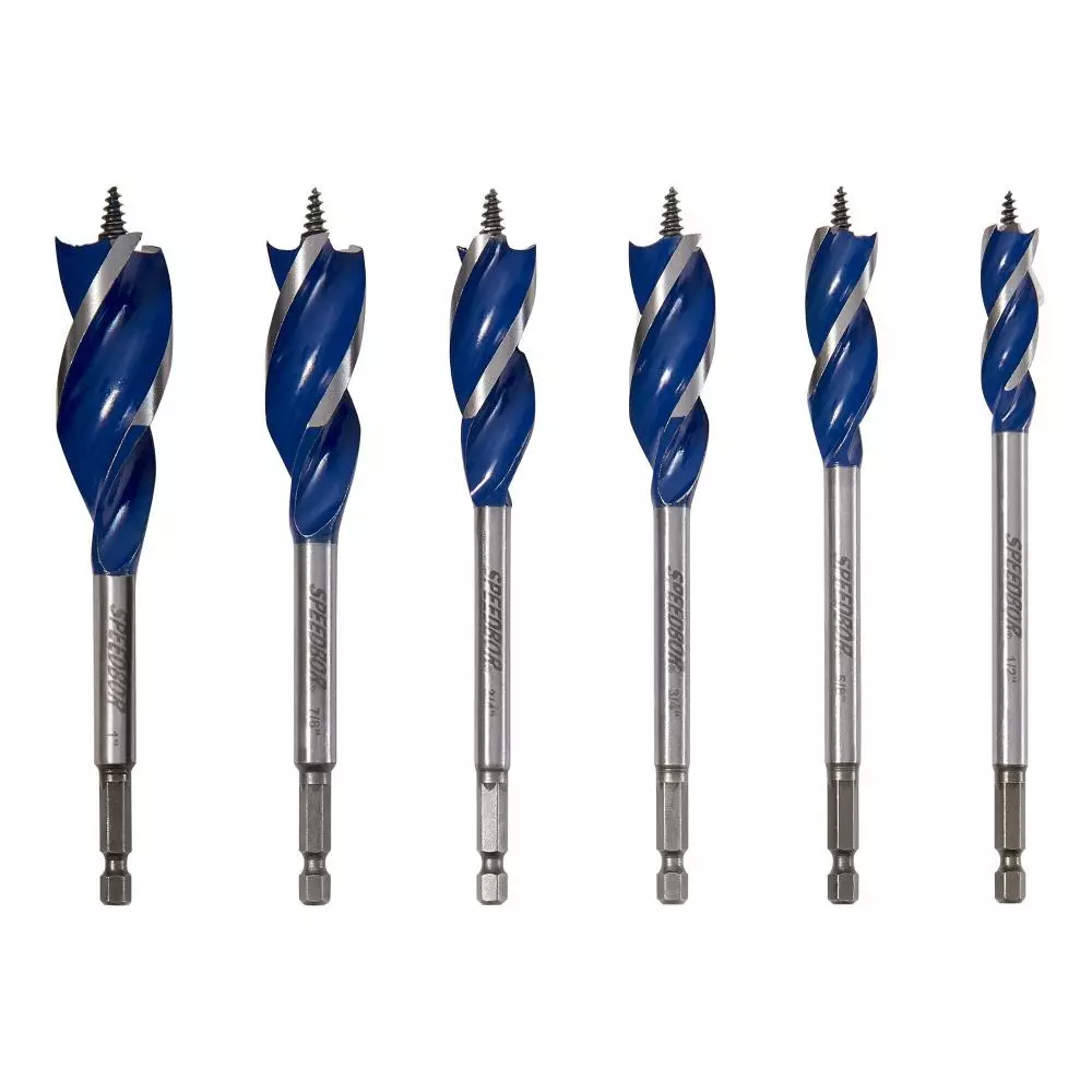 IRWIN Woodboring Drill Bits Speedbor 6-Piece Assorted Woodboring Tri-flute Drill Bit Set 4 IRWIN Woodboring Drill Bits Speedbor 6-Piece Assorted Woodboring Tri-flute Drill Bit Set - Image 2