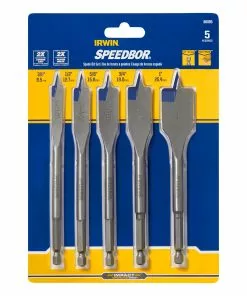 IRWIN Woodboring Drill Bits 5-Piece Assorted Woodboring Spade Drill Bit Set 7 IRWIN Woodboring Drill Bits 5-Piece Assorted Woodboring Spade Drill Bit Set -IRWIN Sales Store 44340707